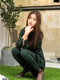 SIW Siwen media 062 small fragrant wind dark green pure cotton temperament small foot pants two - Zhen zhen(13)